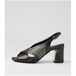 Django & Juliette Konduct Dj Black Shimmer Multi Black Shimmer Sandals Womens Shoes Dress Heeled Sandals