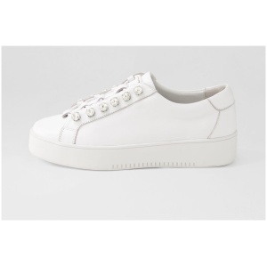 Django & Juliette Lisett Dj White Silver Leather Jewels White Silver Sneakers Womens Shoes Casual Sneakers
