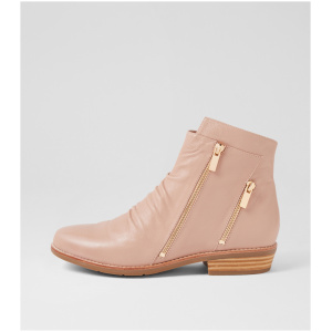 Django & Juliette Lizzoe Dj Cappuccino Leather Cappuccino Boots Womens Shoes Casual Ankle Boots