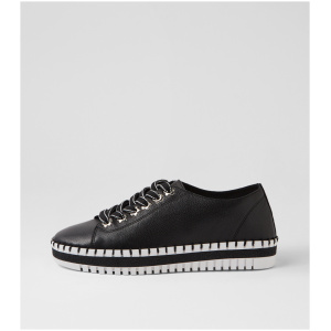 Django & Juliette Mahina Dj Black White Sole Leather Black White Sole Sneakers Womens Shoes Casual Casual Sneakers