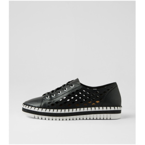 Django & Juliette Mandle Dj Black White Sole Leather Black White Sole Sneakers Womens Shoes Casual Casual Sneakers