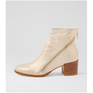 Django & Juliette Melech Dj Beige & Gold Smudge Leather Beige & Gold Smudge Boots Womens Shoes Dress Ankle Boots