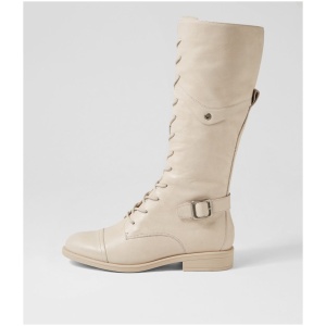 Django & Juliette Mikan Dj Almond Almond Sole Leather Almond Almond Sole Boots Womens Shoes Casual Long Boots