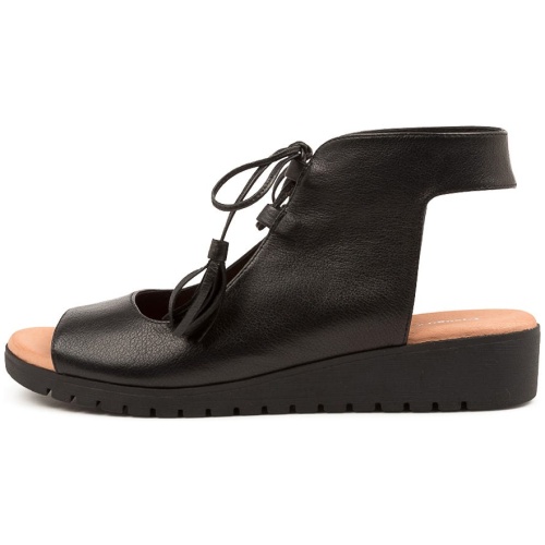 Django & Juliette Milan Dj Black Black Sole Leather Black Black Sole Sandals Womens Shoes Casual Sandals Flat Sandals