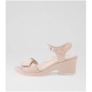 Django & Juliette Nisha Dj Rose Leather Patent Rose Sandals Womens Shoes Casual Heeled Sandals