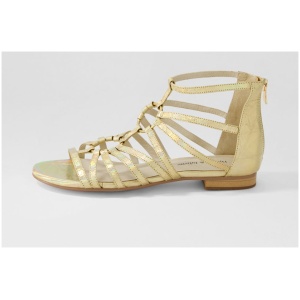 Django & Juliette Pratik Dj Gold Petrol Shrunken Leather Gold Petrol Shrunken Sandals Womens Shoes Casual Sandals Flat Sandals