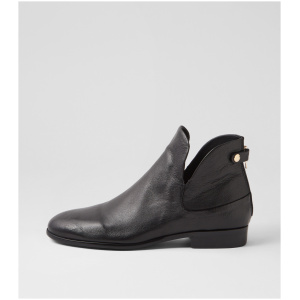 Django & Juliette Qillo Dj Black Black Heel Leather Black Black Heel Boots Womens Shoes Casual Ankle Boots