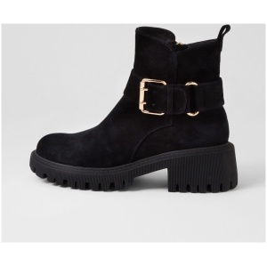 Django & Juliette Qualtie Dj Black Suede Black Boots Womens Shoes Casual Ankle Boots