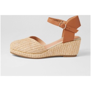 Django & Juliette Rastan Dj Natural Dk Tan Syn Raffia Leather Natural Dk Tan Shoes Womens Shoes Casual Heeled Shoes