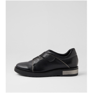 Django & Juliette Reinys Dj Black Pewter Leather Black Pewter Shoes Womens Shoes Casual Flat Shoes
