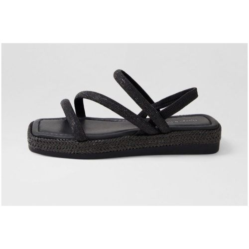 Django & Juliette Seiko Dj Black Multi Black Sandals Womens Shoes Casual Sandals Flat Sandals
