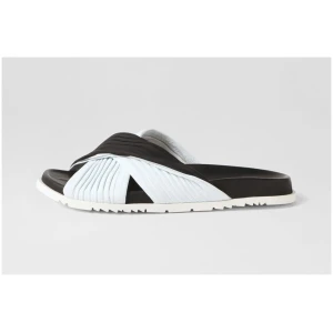 Django & Juliette Toyce Dj Black White Leather Black White Sandals Womens Shoes Casual Sandals Flat Sandals