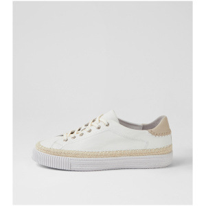 Django & Juliette Tycha Dj White Almond White Leather Sole White Almond White Sneakers Womens Shoes Casual Casual Sneakers