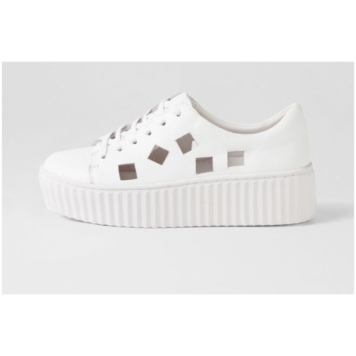 Django & Juliette Ulyse Dj White White Sole Leather White White Sole Sneakers Womens Shoes Casual Casual Sneakers