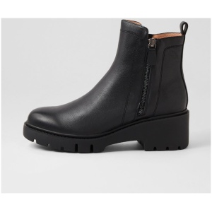 Django & Juliette Umee Dj Black Black Sole Leather Black Black Sole Boots Womens Shoes Casual Ankle Boots