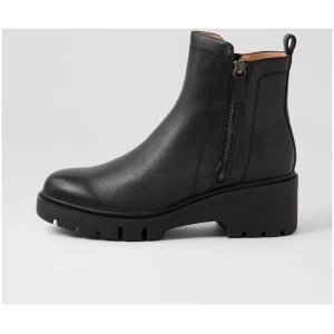 Django & Juliette Umee Dj Black Black Sole Leather Black Black Sole Boots Womens Shoes Casual Ankle Boots