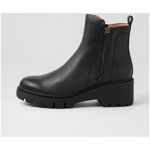 Django & Juliette Umee Dj Black Black Sole Leather Black Black Sole Boots Womens Shoes Casual Ankle Boots