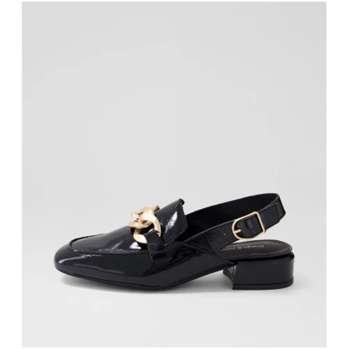 Django & Juliette Vabor Dj Black Patent Leather Black Shoes Womens Shoes Casual Heeled Shoes