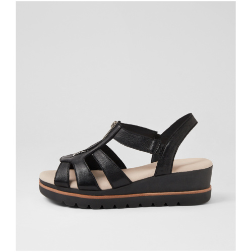 Django & Juliette Wastros Dj Black Black Sole Leather Black Black Sole Sandals Womens Shoes Casual Sandals Flat Sandals