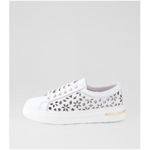 Django & Juliette Wimse Dj White White Sole Leather White White Sole Sneakers Womens Shoes Casual Casual Sneakers