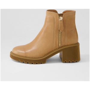 Django & Juliette Zango Dj Tan Leather Tan Boots Womens Shoes Ankle Boots