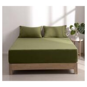 Dreamaker Super King 3 Piece Sheet Set Olive