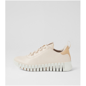 Ecco Gruuv W Ek Limestone Powder Leather Textile Limestone Powder Sneakers Womens Shoes Casual Casual Sneakers