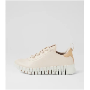 Ecco Gruuv W Ek Limestone Powder Leather Textile Limestone Powder Sneakers Womens Shoes Casual Casual Sneakers