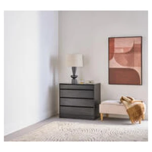 Eden 80Cm Display Cabinet Black 4 Drawer