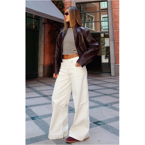 Elena Low Rise Wide Leg Jeans Cream