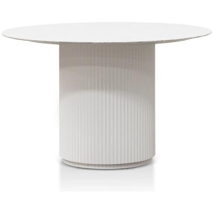 Elino 1.2m Round Marble Dining Table - White by Interior Secrets - AfterPay Available