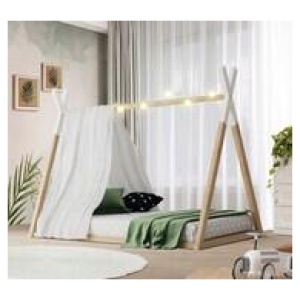 Ellisha Teepee Single Kids Bed Frame White