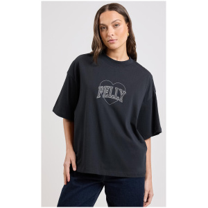 Ena Pelly Rhinestone Logo Tee Black
