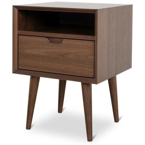 Ex Display - Asta SQ Wooden Bedside Table - Walnut by Interior Secrets - AfterPay Available
