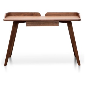 Ex Display - Isotta 123cm Wooden Home Office Desk - Walnut by Interior Secrets - AfterPay Available