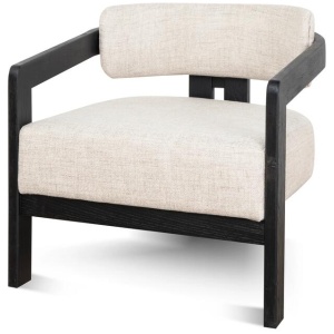 Ex Display - Malene Black Armchair - Linen by Interior Secrets - AfterPay Available
