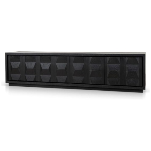 Ex Display - Monolith 2.2m TV Entertainment Unit - Full Black by Interior Secrets - AfterPay Available