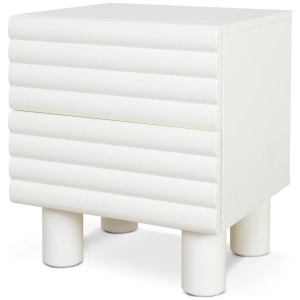 Ex Display - Vasuda 48cm Bedside Table - White by Interior Secrets - AfterPay Available