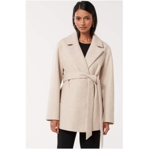Forever New Women's Adele Petite Wrap Coat in Camel