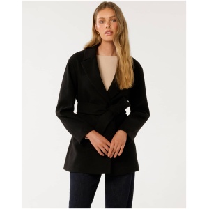 Forever New Women's Adele Wrap Coat in Black