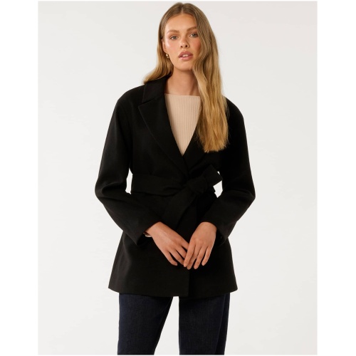 Forever New Women's Adele Wrap Coat in Black