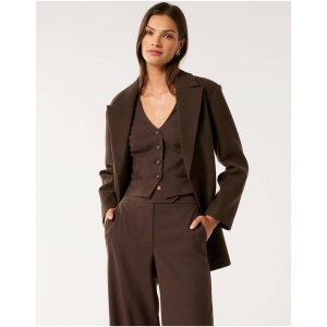 Forever New Women's Adele Wrap Coat in Chocolate