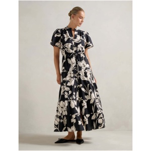 Forever New Women's Adeline Short Sleeve Cotton Midi Dress in Hyl/Floral