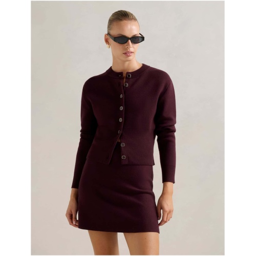 Forever New Women's Ally Co-Ord Knit Cardigan Sweater in Shiraz