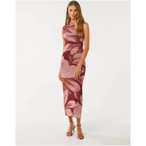 Forever New Women's Ally Sleeveless Mesh Midi Dress in Rust Carissa Floral