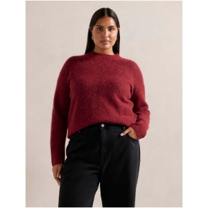 Forever New Women's Anela Curve Stand Neck Sweater in Red