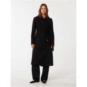 Forever New Women's Ari Funnel Neck Coat in Black