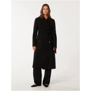 Forever New Women's Ari Funnel Neck Coat in Black