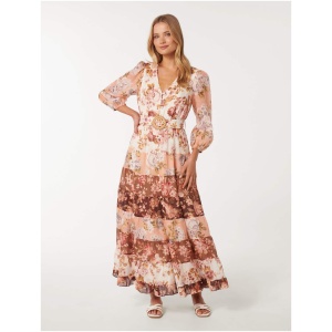 Forever New Women's Arlena Patchwork Midi Dress in Nolan Splice Floral