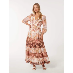 Forever New Women's Arlena Patchwork Midi Dress in Nolan Splice Floral